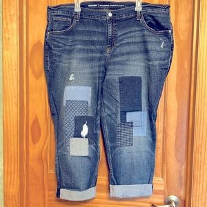 Women’s Old Navy Boyfriend Jean Distressed Patchwork Size 18 Tall